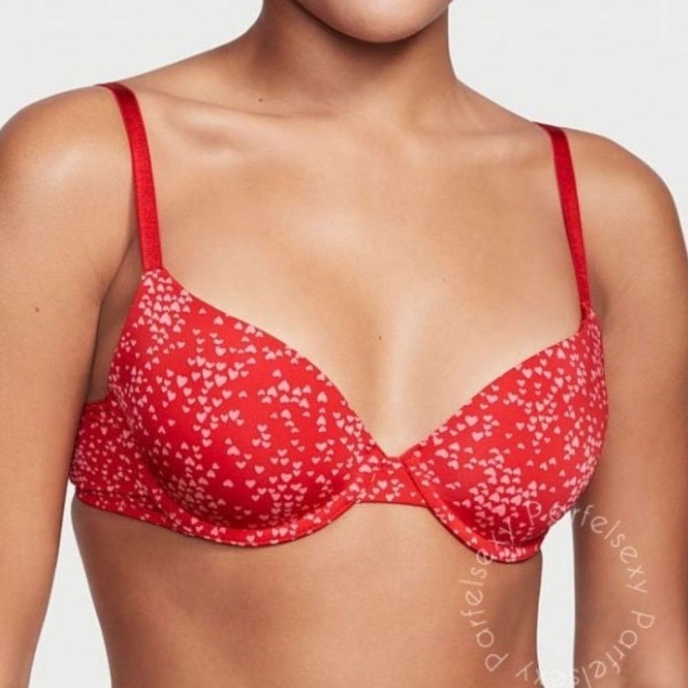 Victoria’s Secret red heart‎ lined Demi bra Size 36B NWT in packaging